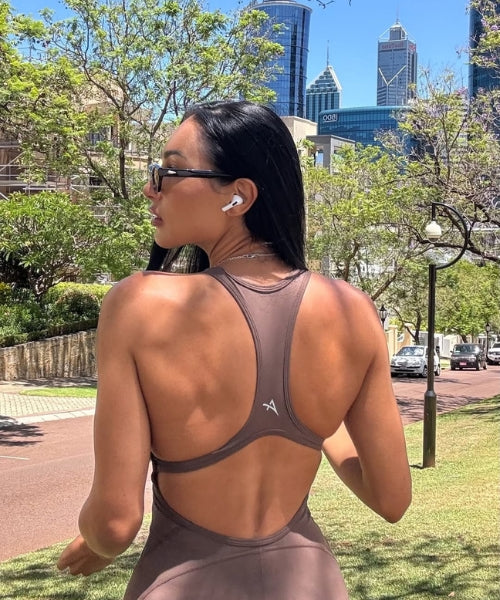 Elevate Lux Jumpsuit Mocha Brown