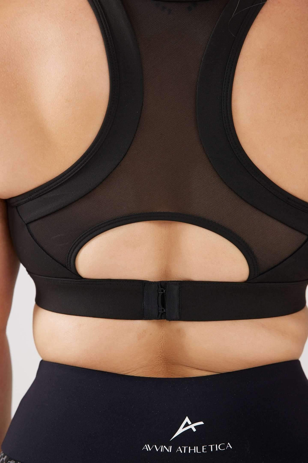 Close up back, black classic crop top